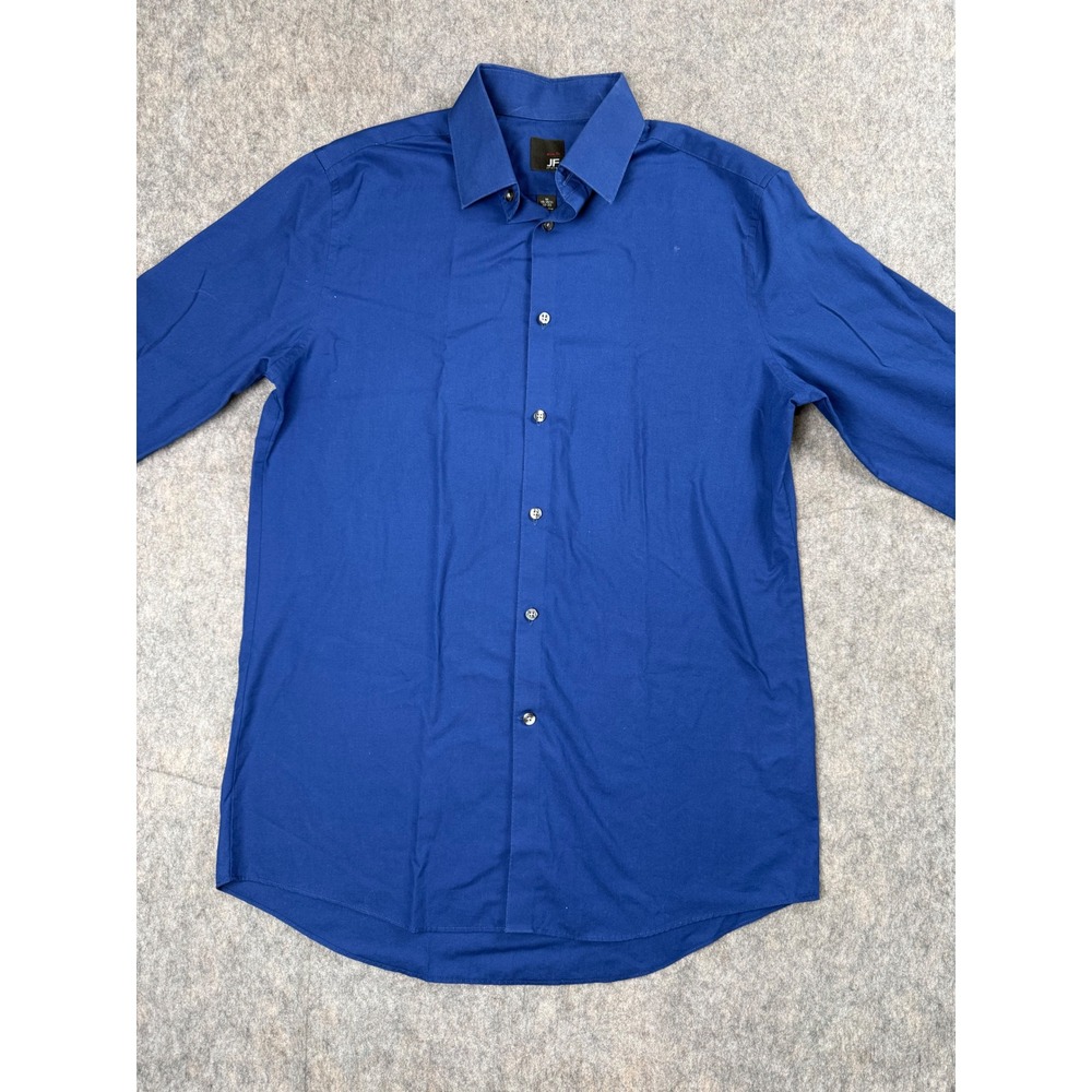 J.Ferrar Slim Fit Dress Shirt Mens Medium 15-15.5 Blue Long Sleeve Button Down